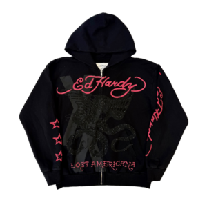 flames rhinestone hoodie
